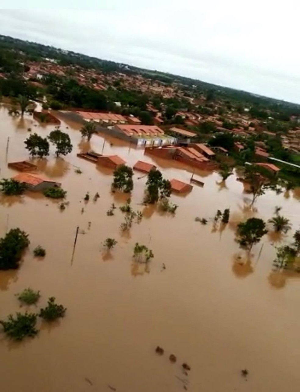 Uma das cidades mais afetadas com a chuva foi Imperatriz. — Foto: Centro Tático Aéreo da Polícia Militar do Maranhão.