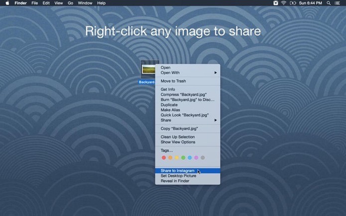 Envie fotos do seu computador pelo menu contextual (Foto: Reprodução/André Sugai)