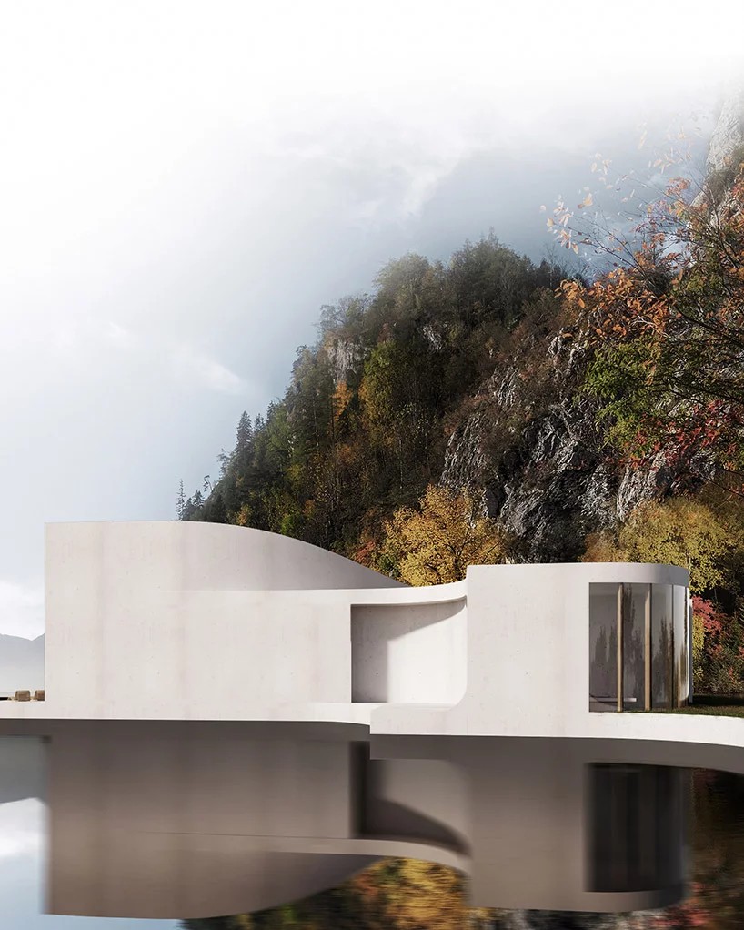 Casa com arquitetura orgânica exibe parede que se transforma em telhado (Foto: Divulgação)