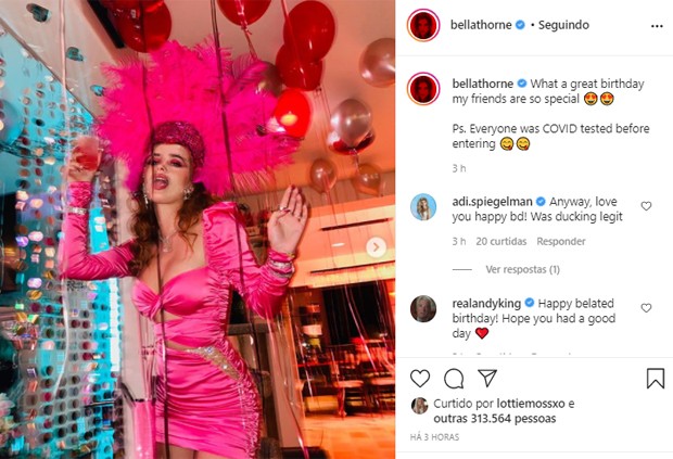 Festa dos 23 anos de Bella Thorne (Foto: Reprodução/Instagram)