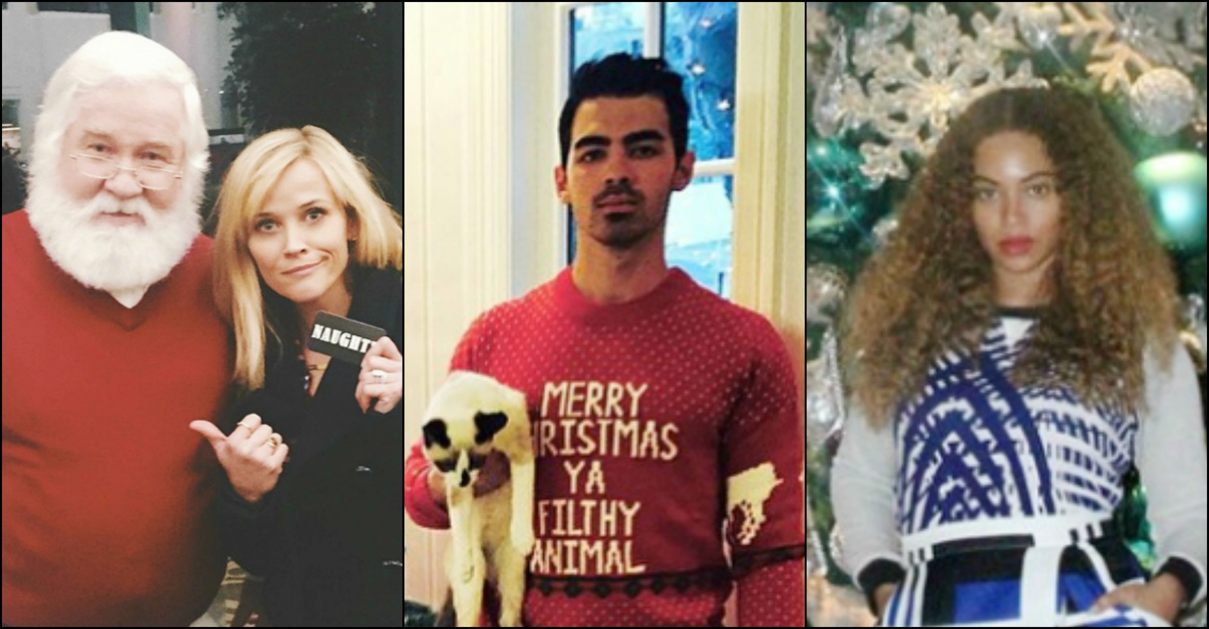 Quem você prefere tirar no amigo secreto: Reese Witherspoon, Joe Jonas ou Beyoncé? (Foto: Instagram)