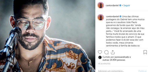 Daniel lamenta morte de Gabriel Diniz (Foto: Reprodução Instagram)