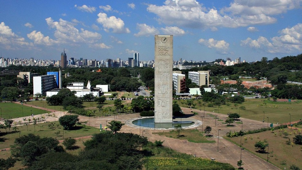 PraÃ§a do RelÃ³gio, na Cidade UniversitÃ¡ria da USP, em SÃ£o Paulo â€” Foto: DivulgaÃ§Ã£o/USP