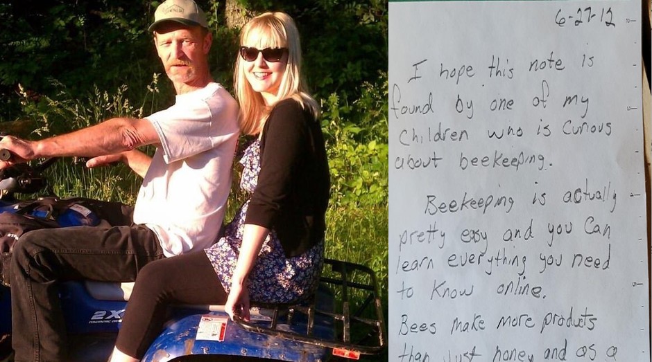  Amy Clukey e o pai, que deixou um bilhete antes de morrer (Foto: Reprodução/Twitter)