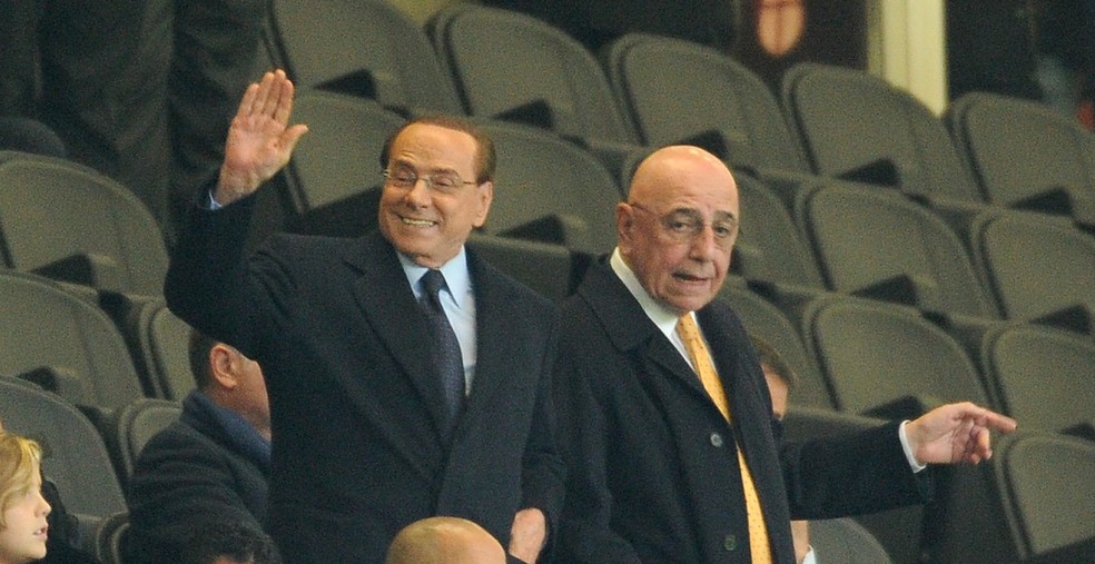 Silvio Berlusconi e Adriano Galliani, dirigentes do Monza — Foto: Getty Images