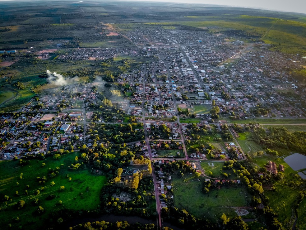 Imagem aérea do município de Ribas do Rio Pardo — Foto: Prefeitura de Ribas do Rio Pardo/Facebook