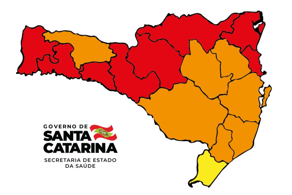 Mapa De Risco Covid 19 Sc Tem Oito Regioes Em Nivel Gravissimo Sete Em Grave E Uma Com Risco Alto Santa Catarina G1