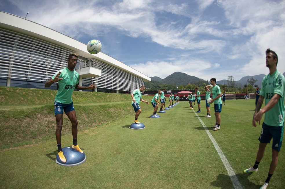 Treino do Flamengo no Ninho do Urubu — Foto: Alexandre Vidal/Flamengo
