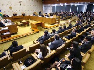 Plenário do Supremo durante sessão de julgamento do processo do mensalão (Foto: Nelson Jr. / STF)