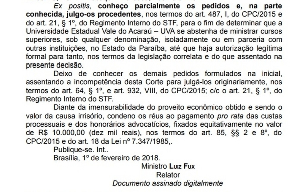 Decisão do STF foi publicada nesta terça-feira (6), no diário da justiça eletrônico. (Foto: Reprodução/STF)