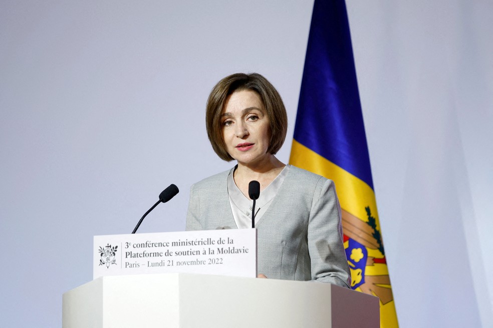 Maia Sandu, da Moldávia, em novembro de 2022 — Foto: Yoan Valat/Reuters