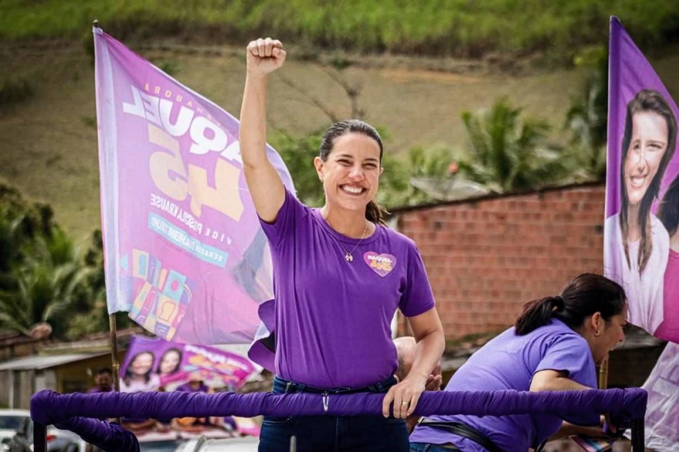 Raquel Lyra (PSDB) em campanha em Pernambuco. — Foto: Divulgação