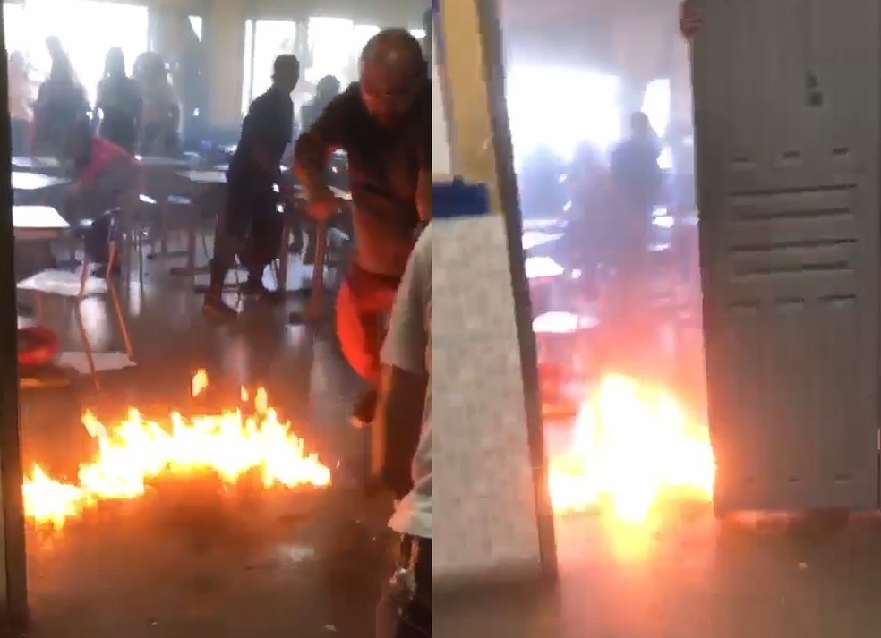 Estudante de 12 anos coloca fogo em sala de aula dentro de escola na Baixada Fluminense — Foto: Divulgação