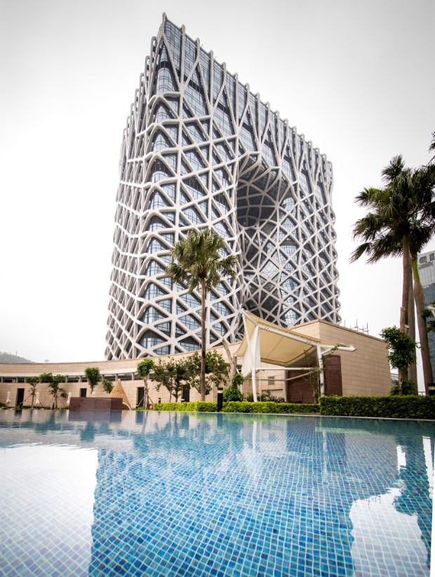 Hotel com exoesqueleto dispensa paredes internas (Foto: Divulgação / Ivan Dupont / Zaha Architects)