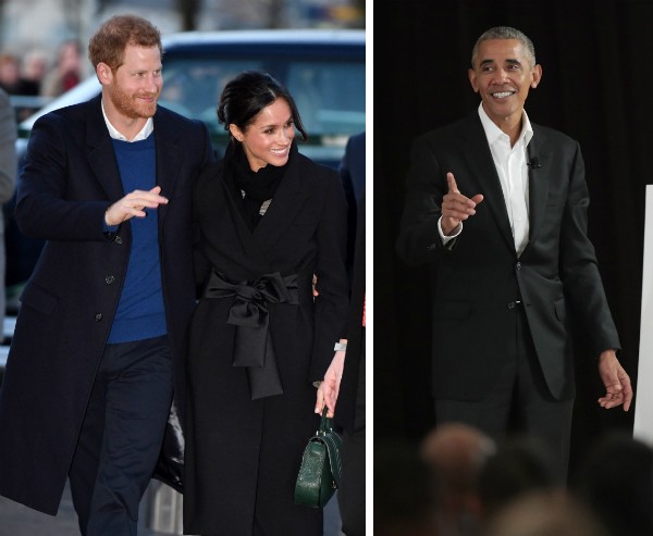 O Príncipe Harry, a atriz Meghan Markl e o ex-presidente dos EUA Barack Obama (Foto: Getty Images)