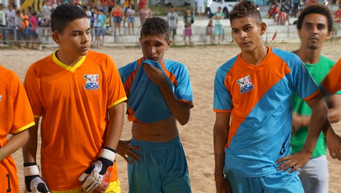 Mateus, Galinhos, Professor Freitas, beach soccer Jerns (Foto: Augusto Gomes/GloboEsporte.com)