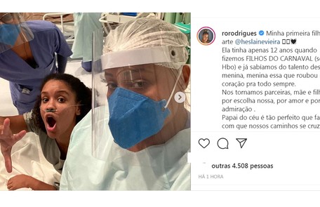 Roberta Rodrigues mostrou fotos de bastidores com Heslaine Vieira e falou sobre sua gratidão ao participar da série Reprodução/Instagram