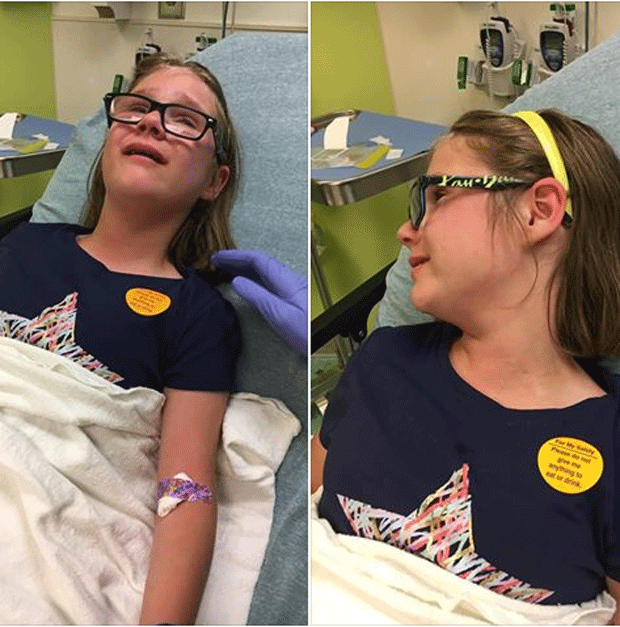 A filha de Camille foi hospitalizada após ter contato com uma criança com catapora (Foto: Reprodução / Facebook)