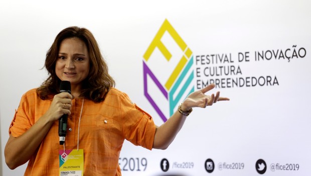 Fernanda Thees, fundadora da Loite, durante o FICE 2019 (Foto: Gabriela Di Bella)