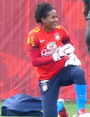 Luciana - goleira da seleção brasileira (Foto: Cíntia Barlem)