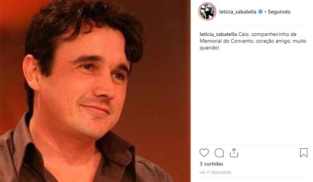 Leticia Sabatella faz homenagem a Caio Junqueira  (Foto: Reprodução)