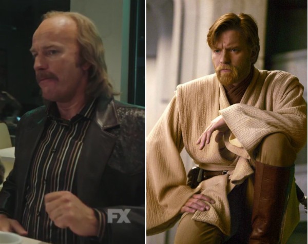 O ator Ewan McGregor na prévia de 'Fargo' e em 'Star Wars' (Foto: Reprodução)