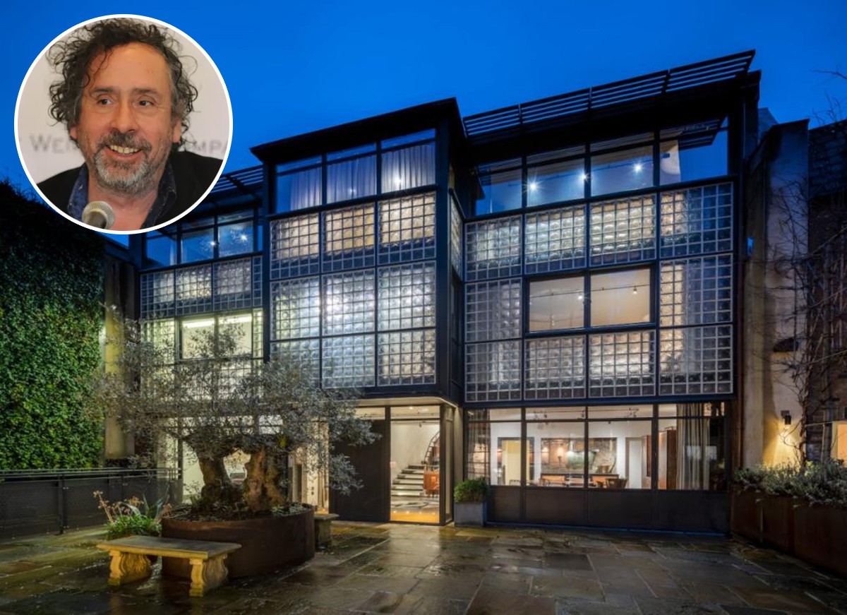Casa que Tim Burton morou, em Londres, é colocada à venda por £ 20 milhões (Foto: Getty Images e Right Move UK)