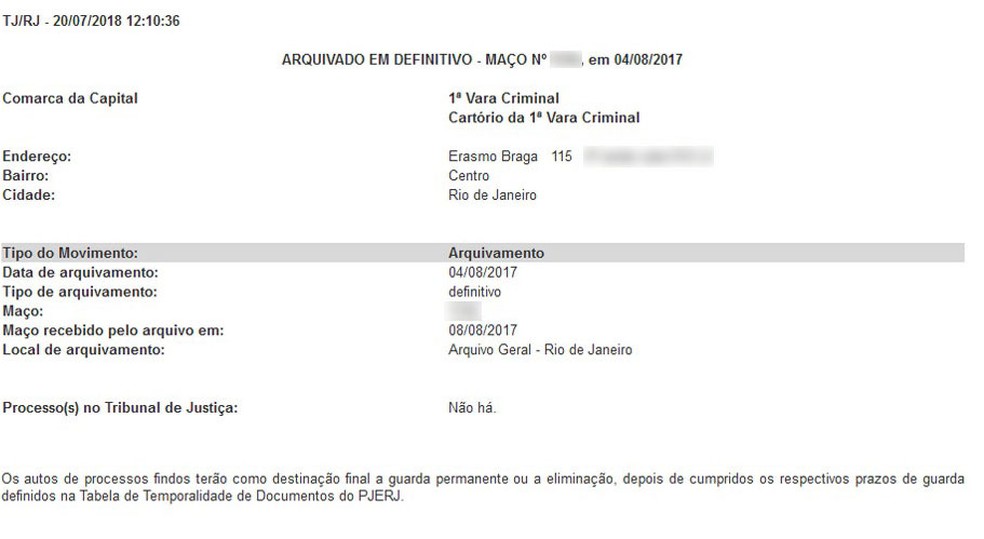 Documento mostra arquivamento de processo de Dr. Bumbum e da mÃ£e dele, Maria de FÃ¡tima (Foto: ReproduÃ§Ã£o)