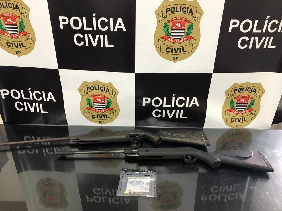Armas apreendidas pela polícia durante a operação — Foto: Divulgação/Polícia Civil