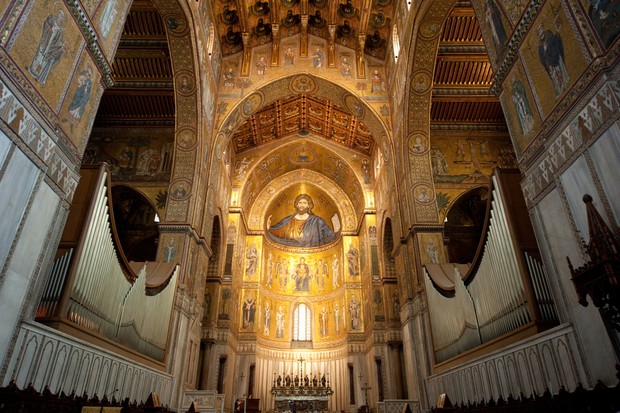 "Interior Monreale Cathedral  Sicily, Italy mosaic of Christ" (Foto: Getty Images/iStockphoto)