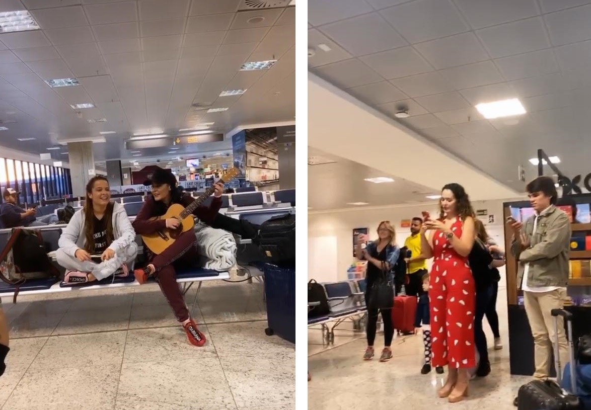 Maiara e Maraisa fazem show no aeroporto (Foto: Reprodução/Instagram)