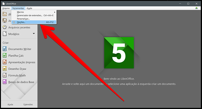 Abra as Opções do LibreOffice (Foto: Reprodução/Filipe Garrett)