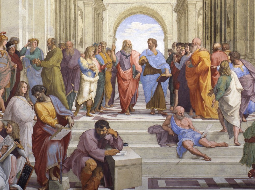 Reprodução da obra 'Escola de Atenas', do renascentista Rafael — Foto: Reprodução