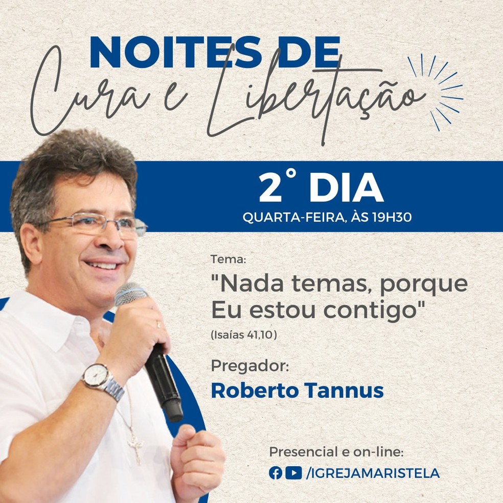 O missionário Roberto Tannus ministrou palestras durante três noites de Cura e Libertação na Paróquia de Nossa Senhora do Carmo, em Presidente Prudente (SP) — Foto: Redes sociais 