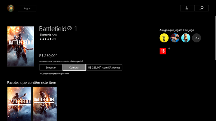 Clique no botão comprar de Battlefield 1 (Foto: Reprodução/Murilo Molina)