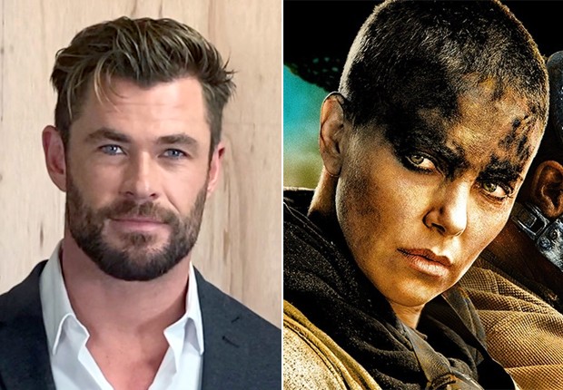 Chris Hemsworth posta foto de início das gravações de Furiosa, prequel de Mad Max, que foi estrelado por Charlize Theron (Foto: Getty Images e Divulgação/Warner Bros)