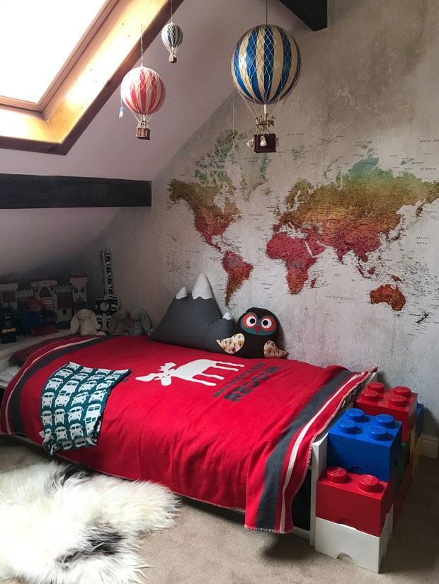Décor do dia: quarto infantil com mapa na parede (Foto: divulgação)