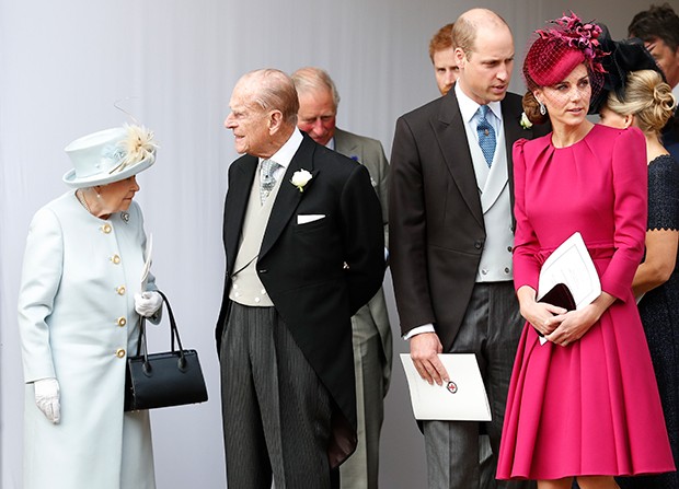 Rainha Elizabeth, Principe Philip, Principe William e Kate Middleton (Foto: Getty Images)