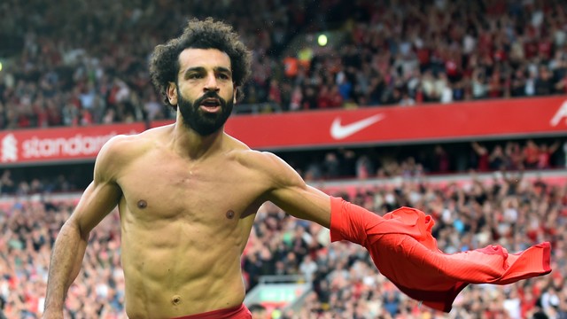 Salah comemora gol do Liverpool contra o Crystal Palace
