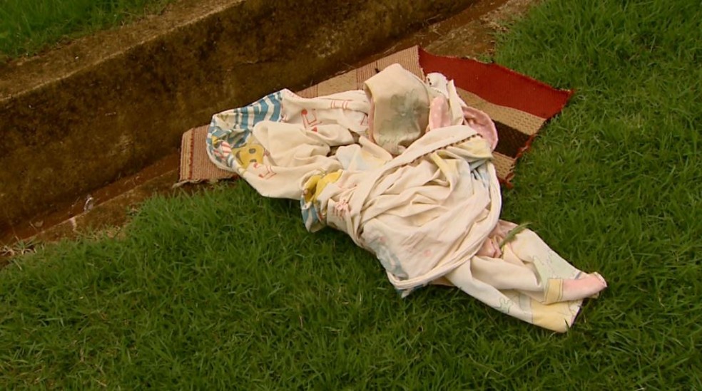 Lençóis foram amarrados pelos irmãos, que tentaram descer a menina mais nova pela janela do apartamento em Ribeirão Preto (Foto: Paulo Souza/EPTV)