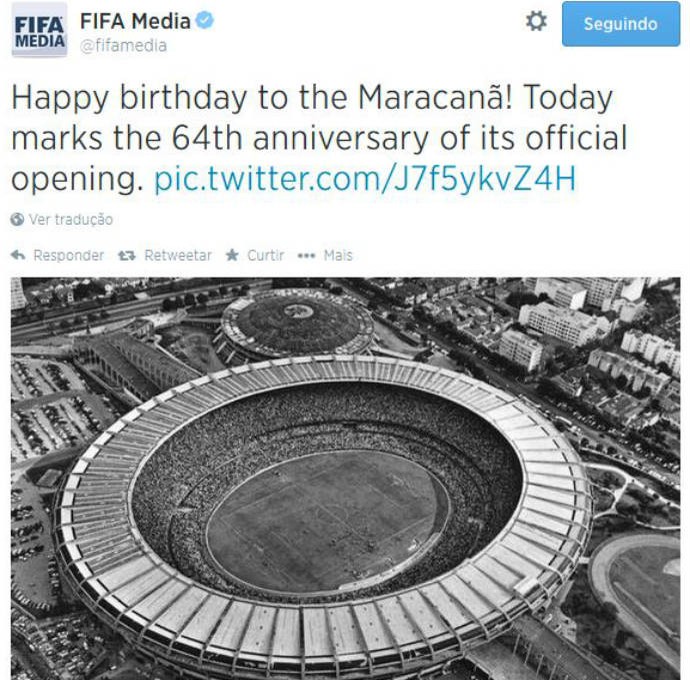 Maracanã completa 64 anos e ganha homenagem da Fifa: Feliz aniversário