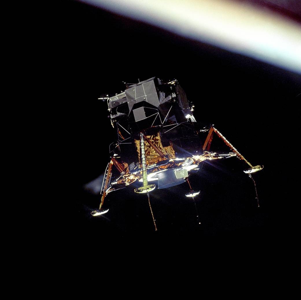 Neil Armstrong e Buzz Aldrin chegaram à Lua graças ao módulo lunar Eagle, que pousou no satélite (Foto: NASA)