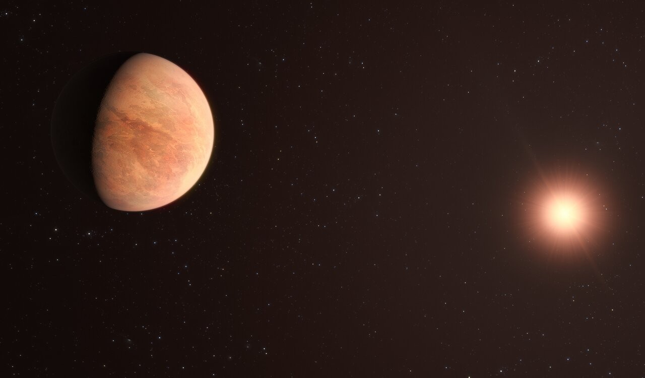 Concepção artística do planeta L 98-59b no sistema planetário L 98-59 (Foto: ESO/M. Kornmesser)