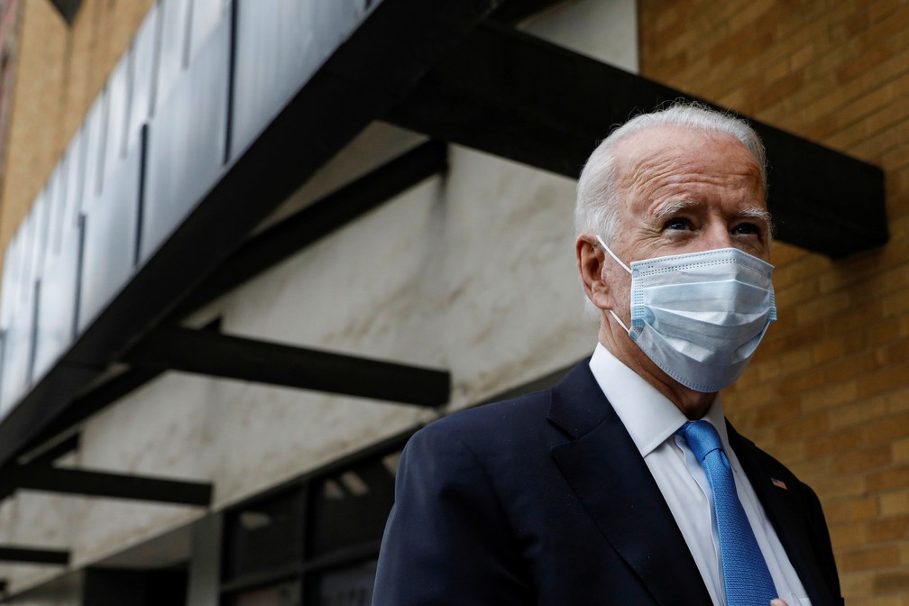 O candidato democrata à presidência dos EUA, Joe Biden, em Delaware, no dia 1 de outubro de 2020 — Foto: Brendan McDermid/Reuters