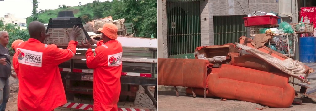 Moradores perderam seus pertences com as chuvas que atingiram as cidades do Noroeste Fluminense — Foto: Ravy Azevedo/Inter TV