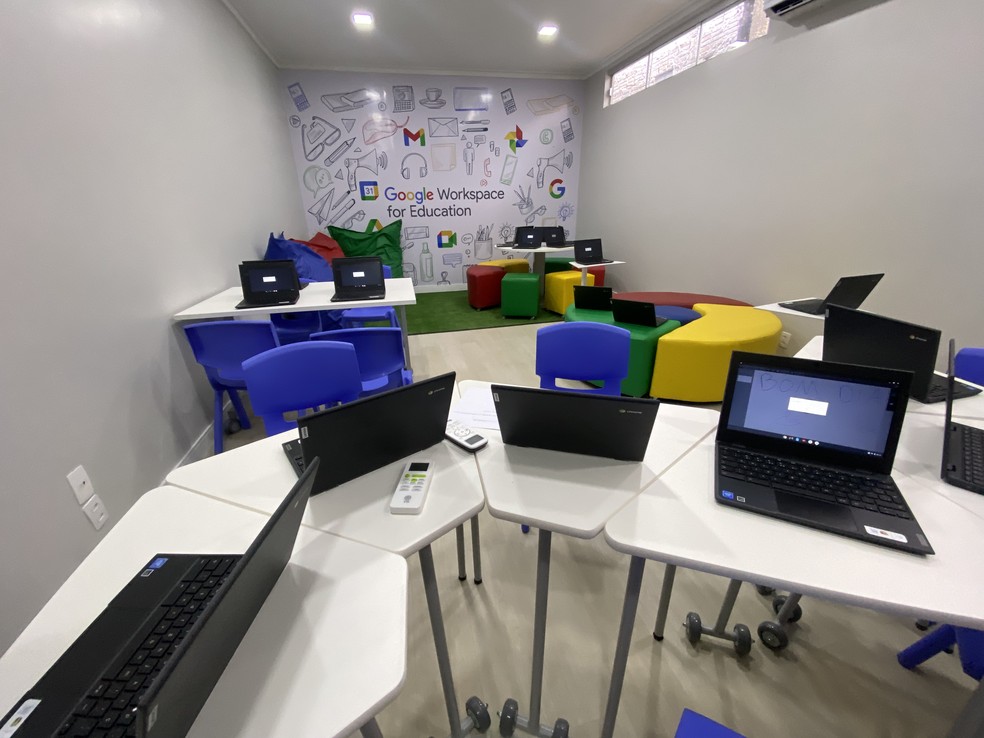 O Centro conta com quatro salas de aula estruturadas com equipamentos de tecnologia que devem tornar o aprendizado mais didático. — Foto: Patrick Marques/G1 AM