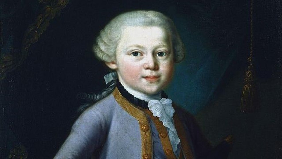 Mozart aos sete anos de idade — Foto: Getty Images via BBC