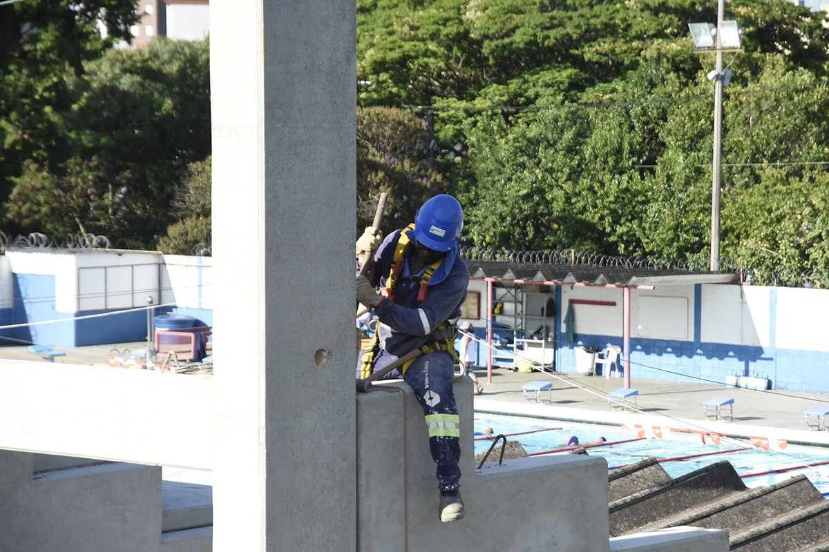 Arquibancada Da Piscina Do Bolao Obra Esta 60 Concluida Em Jundiai Noticias De Jundiai G1