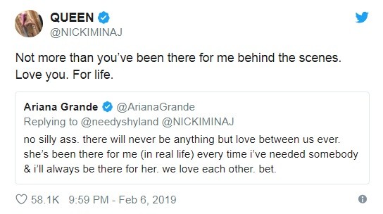 Nicki Minaj respondeu ao tweet de Ariana Grande (Foto: Reprodução / Twitter)
