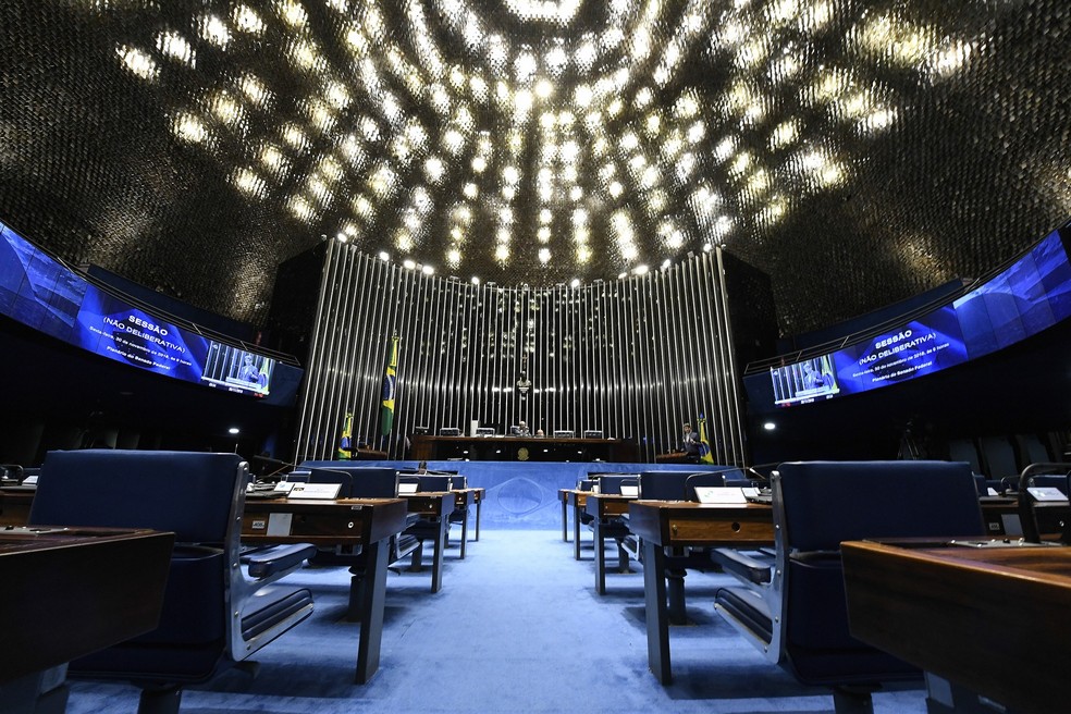 Plenário do Senado durante sessão na última sexta-feira (30) — Foto: Edilson Rodrigues/Agência Senado